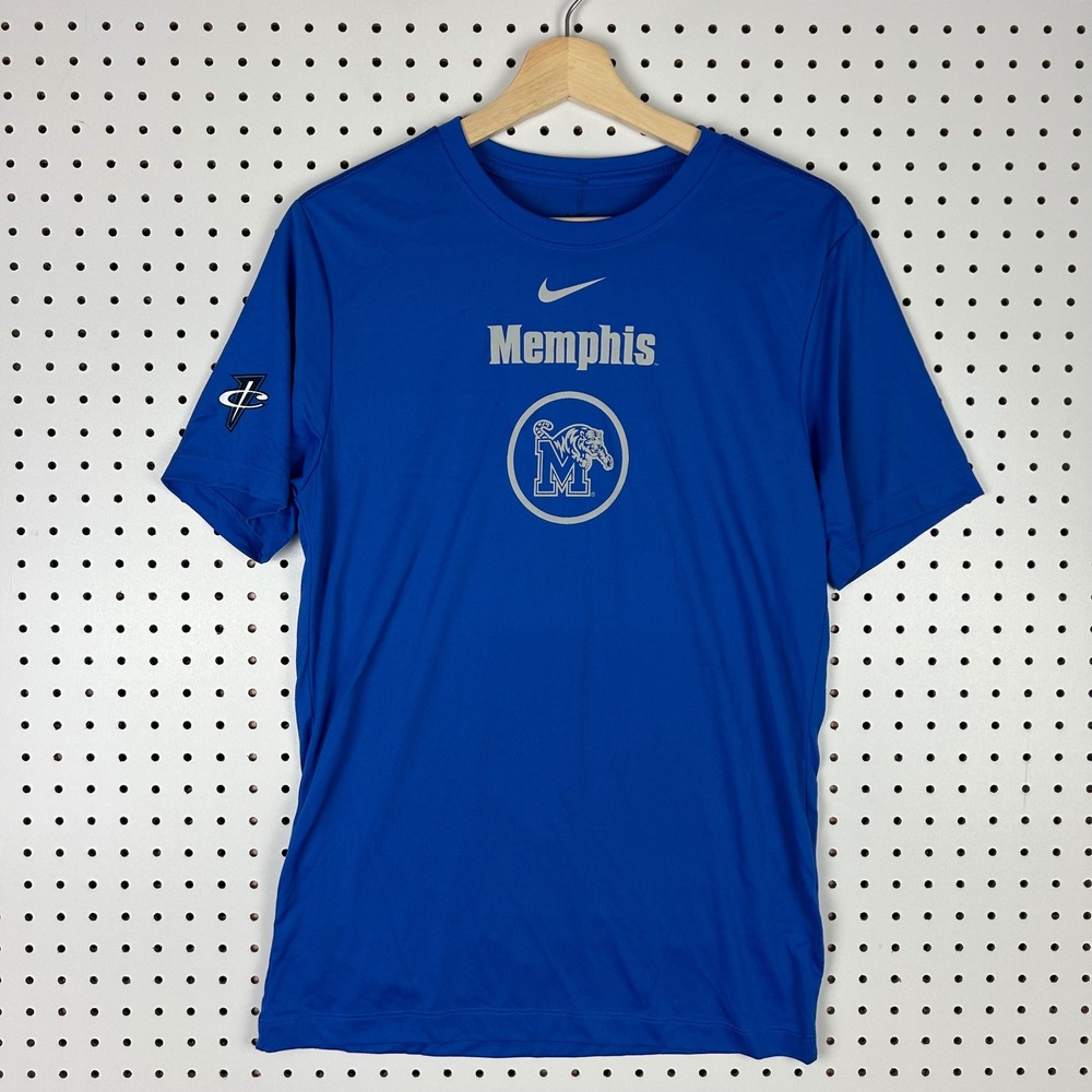 Nike Memphis Tigers Small Basketball Dri-Fit Short Sleeve Shirt 1 Cent NWT Blue